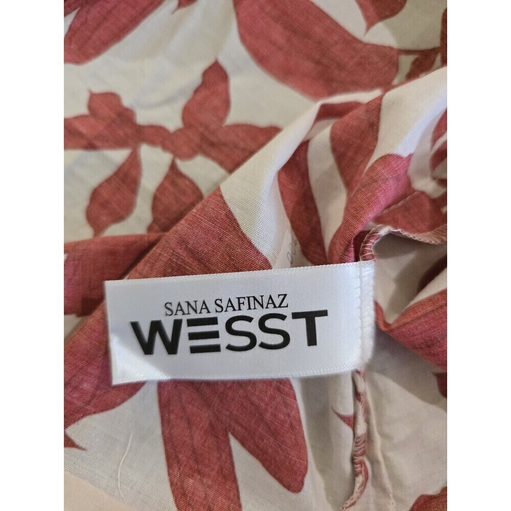 White & Red Floral Button-Up Blouse - Picture 9 of 13